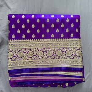 Blue/purple/violet banarasi saree